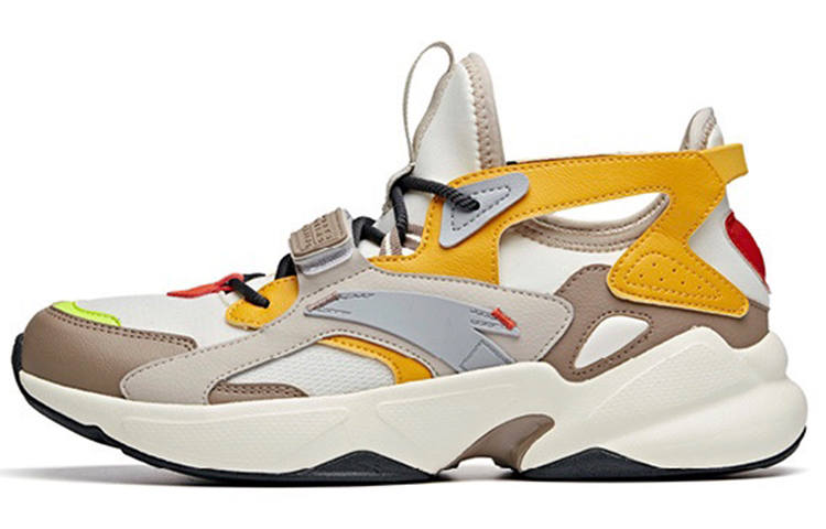ANTA Training Shoes Men's Low Top Light Beige White/Linen Gray/Ginger Yellow