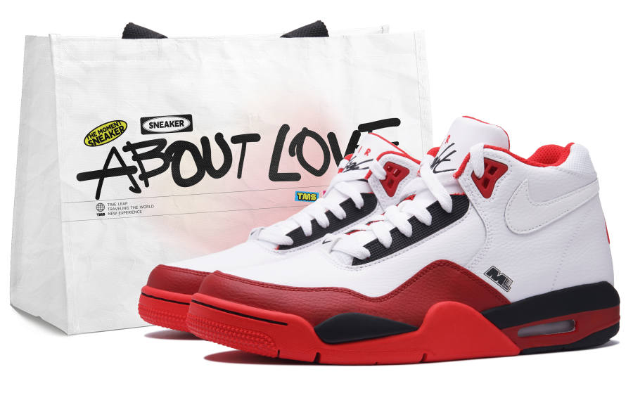 Nike Nike Flight Legacy Rocket Mid top Vintage Basketball Shoes Unisex Red White