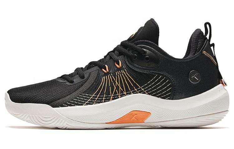 Anta Cushioning Slip Resistant Abrasion Resistant Low top Basketball Shoes Men's Black