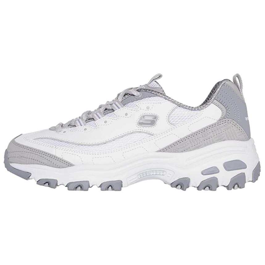 Skechers D'Lites 1.0 Cushioning, Wear Resistant Low top Chunky Sneakers Women's White Gray