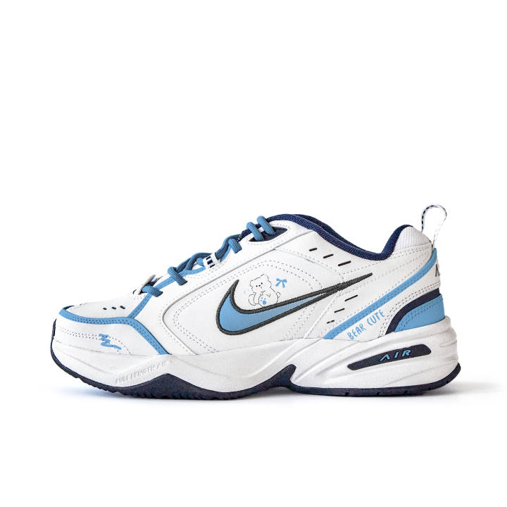 Nike Nike Air Monarch 4 Slip Resistant Abrasion Resistant Low top Chunky Sneakers Unisex White Blue
