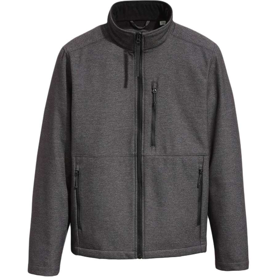 Levis Levis Jackets Men's Gray Stand Collar Fleece Lined Soft Shell