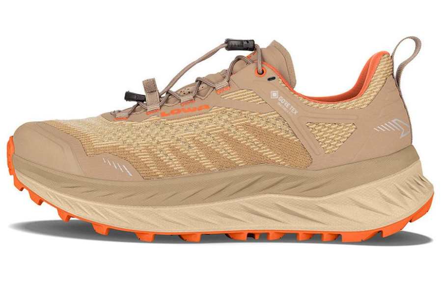 Lowa Fortux GTX Cushioning Slip Resistant Abrasion Resistant Lightweight Low top Hiking Shoes Men's Brown Orange
