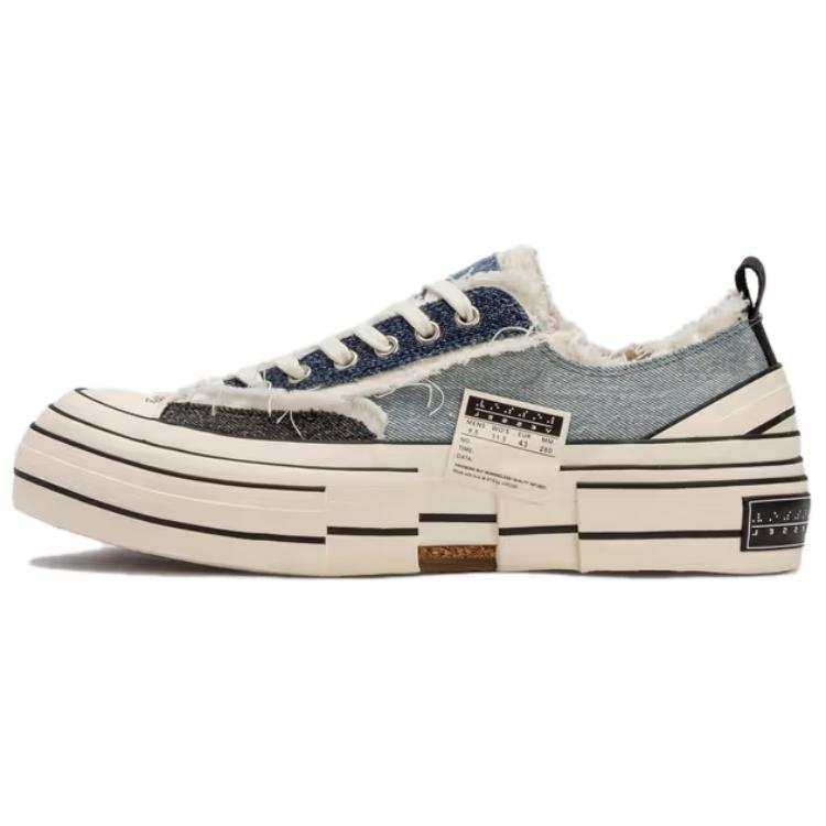 XVESSEL VESSEL X HBX G.O.P. LOWS DENIM Low top Canvas Shoes Unisex Blue Black