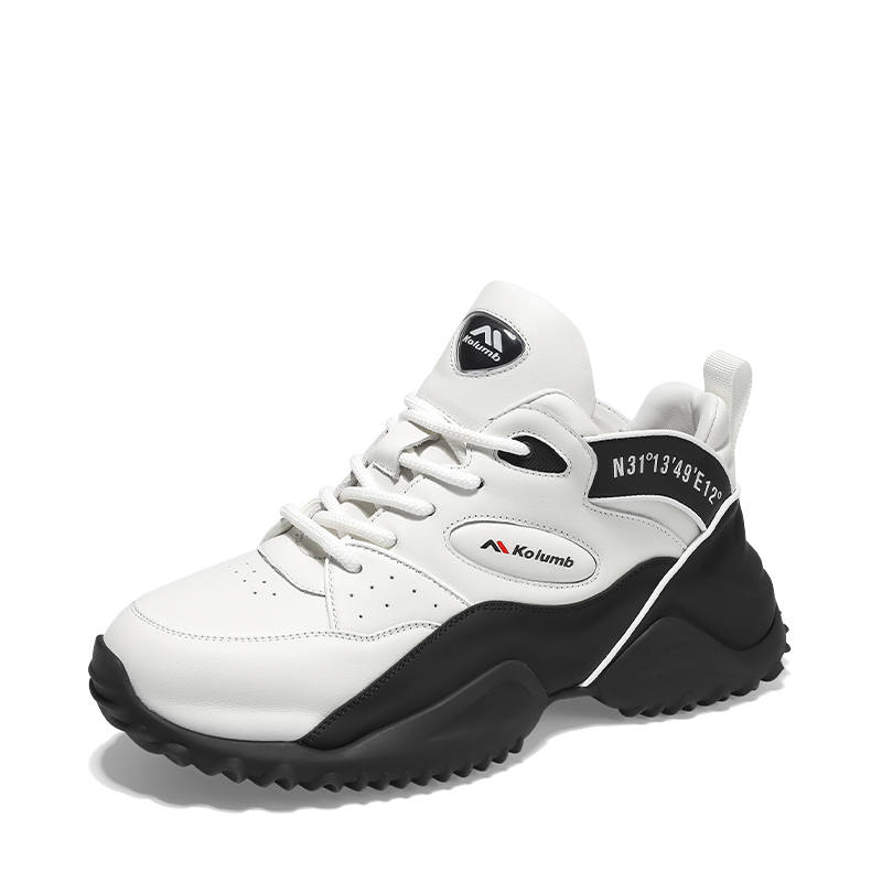 Kolumb Cushioning Abrasion Resistant Waterproof High top Chunky Sneakers Men's White Black