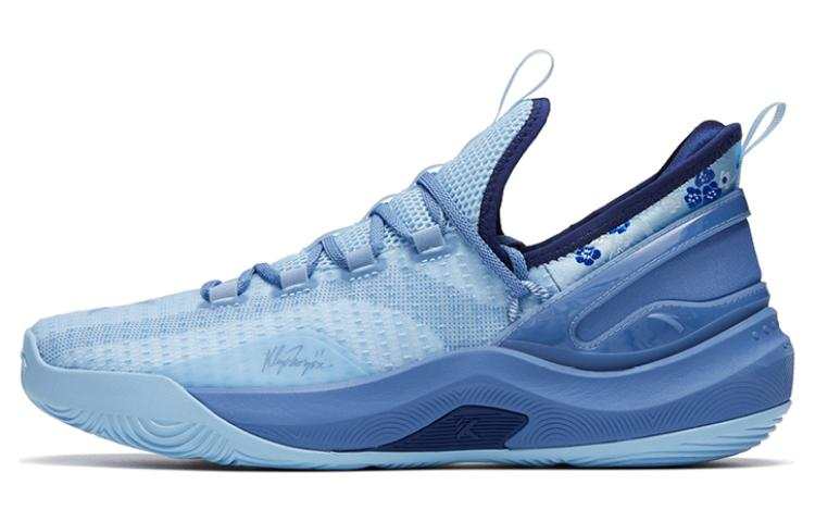 Anta KT Fashion Fabric Slip Resistant Abrasion Resistant Low top Basketball Shoes Men's Blue