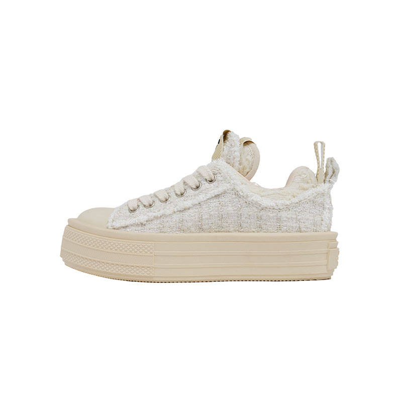 Foreshadow Foreshadow 'Double Uni' 2.0 Low top Canvas Shoes Unisex Vanilla White