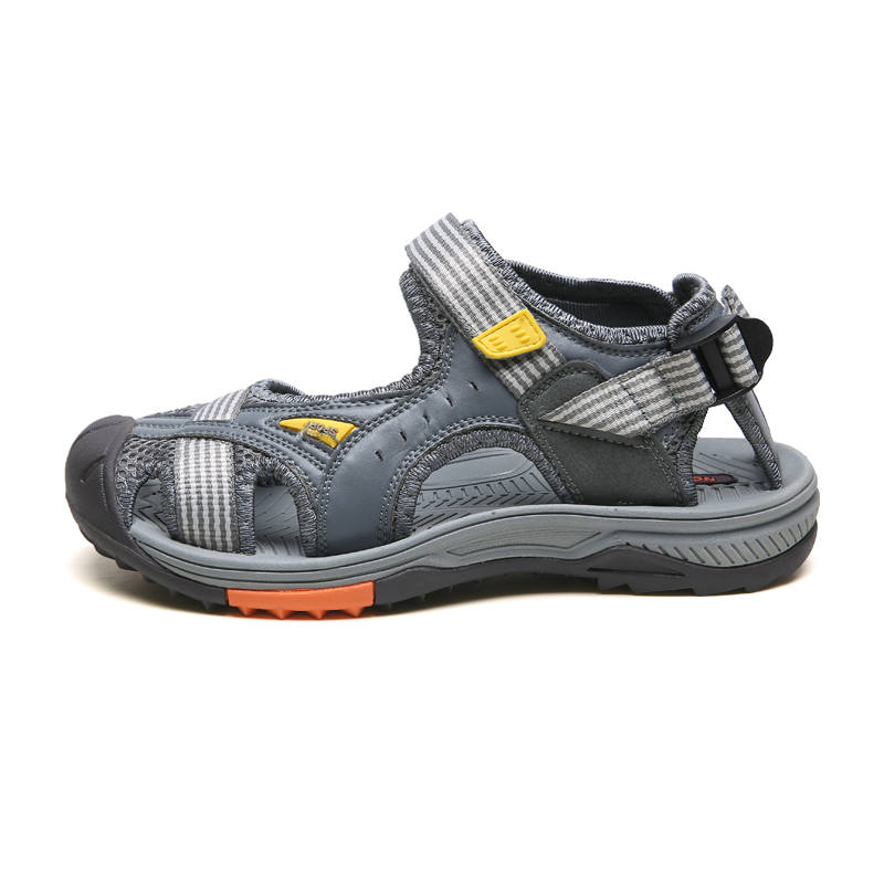 MODE FULL MODE FULL Microfiber Leather Beach Sandals Men's Gray