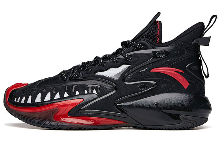 ANTA MARVEL x Anta Berserk 3 Venom Abrasion Resistant Textile, Synthetic Leather Slip Resistant High top Basketball Shoes