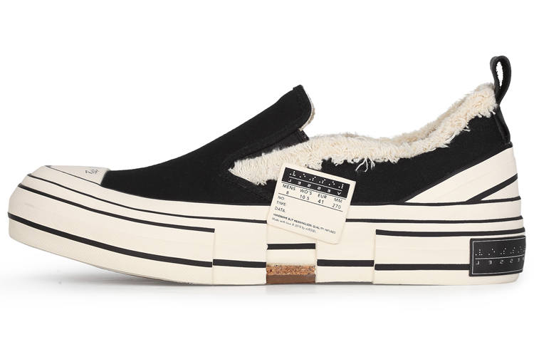 XVESSEL VESSEL G.O.P. Black Slip On Slip on Low top Skateboard Shoes Unisex Black