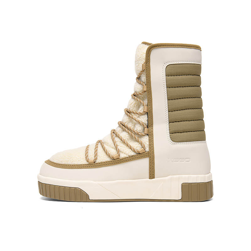 XIANG GUAN Synthetic Leather Thermal Abrasion Resistant Slip Resistant Crew Snow Boots Unisex