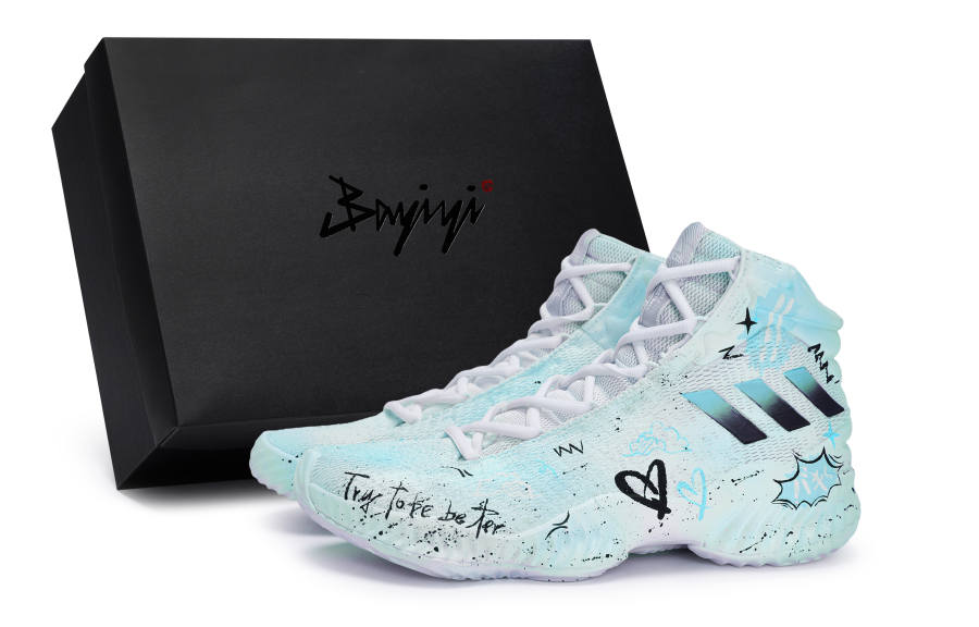 Adidas Adidas Pro Bounce 2018 811 Manufacturing, Shimmer Blue, Special Shoe Box Slip Resistant Mid top Basketball Shoes Men's