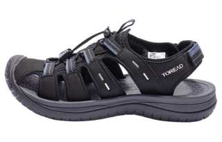 TOREAD Textile, Synthetic Leather Support Beach Sandals Men's Black Gray
