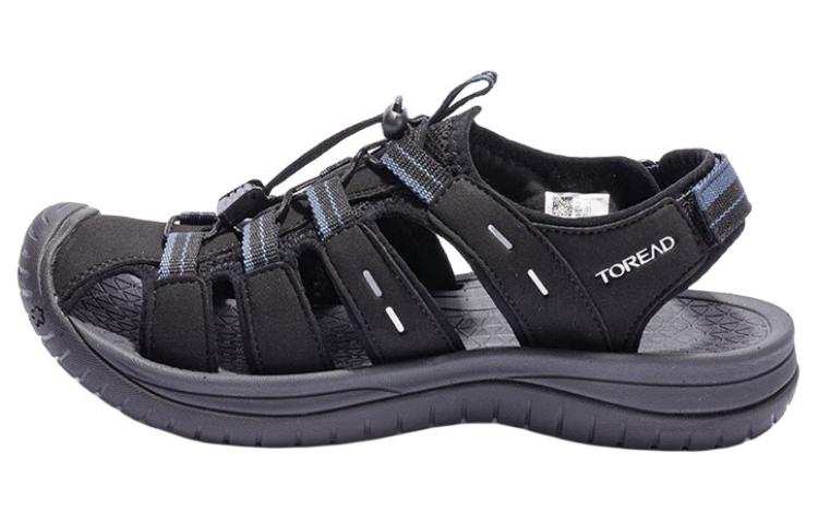 TOREAD Textile, Synthetic Leather Support Beach Sandals Men's Black Gray