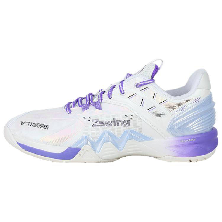 VICTOR 8500NLite Cushioning Abrasion Resistant Low top Badminton Shoes Unisex White Purple
