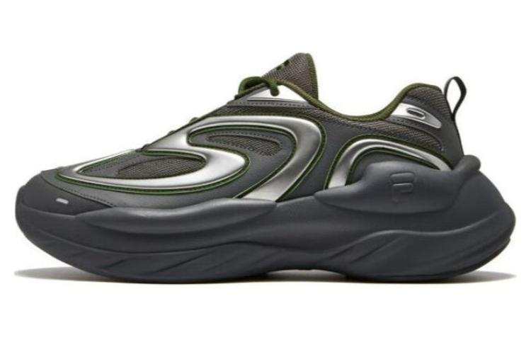 FILA FUSION BUZZARD Meteor Shoes Cushioning Lightweight Low top Chunky Sneakers Men's Gray Silver