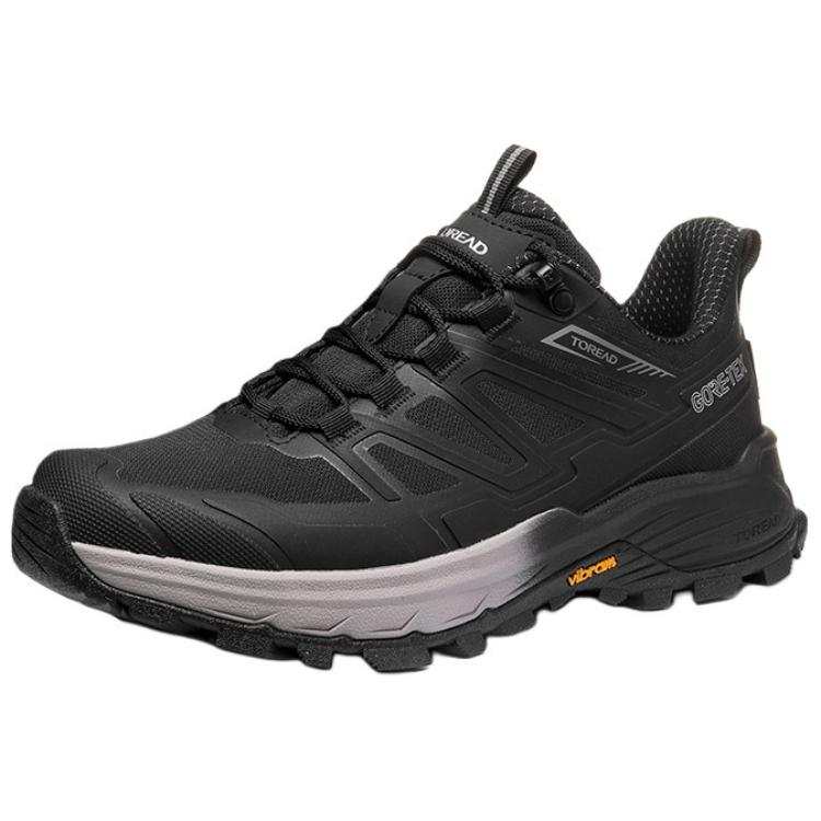 TOREAD Cushioning Abrasion Resistant Waterproof Slip Resistant Low top Mountaineering Hiking Shoes Women's Black Gray