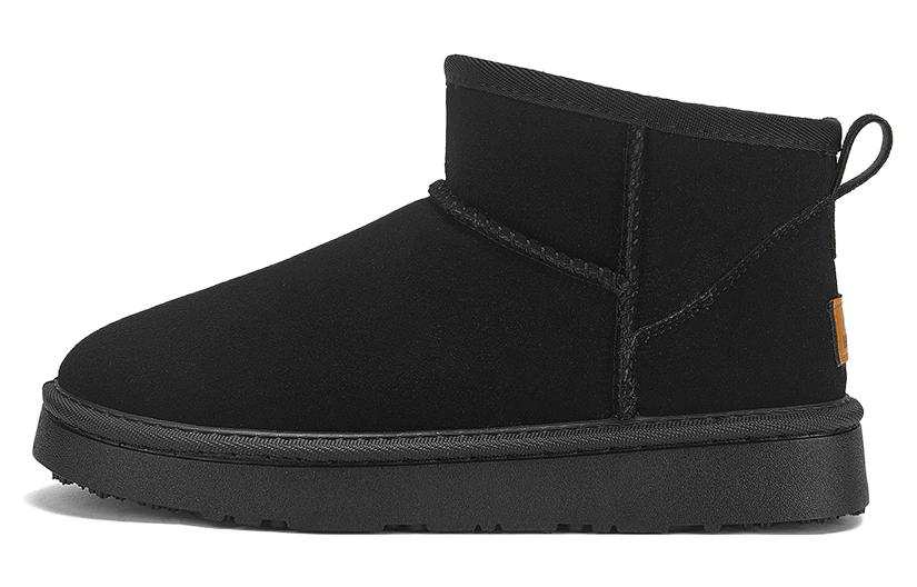 Warrior Thermal Height Increasing Thickened And Fleece Lined, Classic And Versatile Short Snow Boots Women's Black