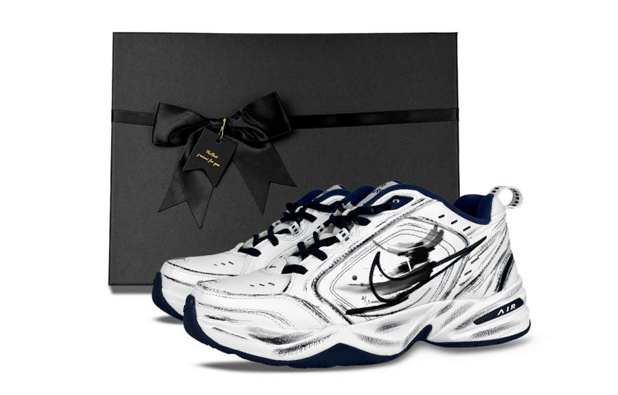 Nike Nike Air Monarch 4 Abrasion Resistant Slip Resistant Low top Chunky Sneakers Unisex Black White