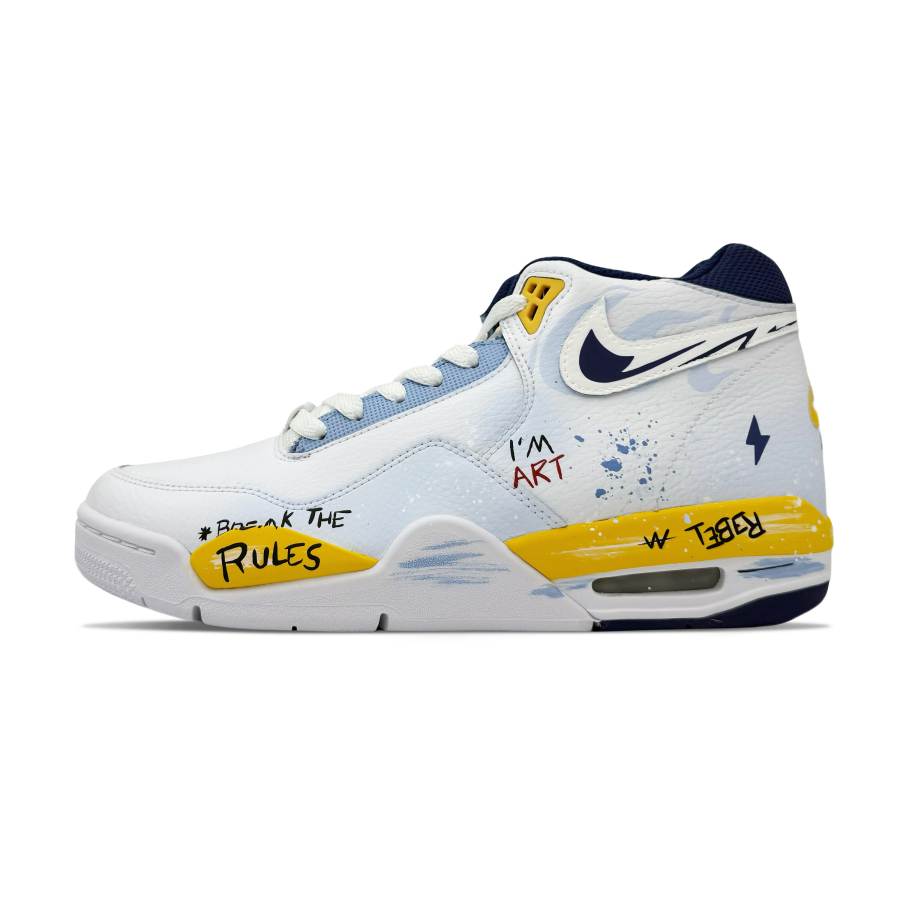 Nike Nike Flight Legacy Abrasion Resistant Mid top Vintage Basketball Shoes Men's Blue White