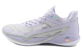 Anta Frivolous Series 4 Slip Resistant Cushioning Abrasion Resistant Low top Basketball Shoes Men's Purple Yellow White