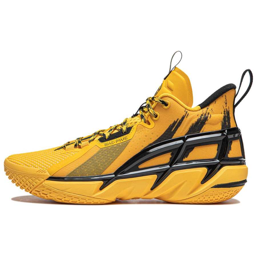 Li-Ning Li Ning BadFive 4 Cushioning Abrasion Resistant Breathable Mid top Basketball Shoes Men's Yellow