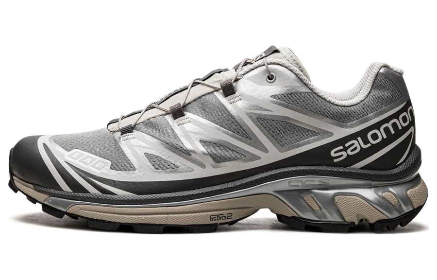 SALOMON XT 6 ADV For DSM Mesh Abrasion Resistant Low top Outdoor Shoes Unisex Silver
