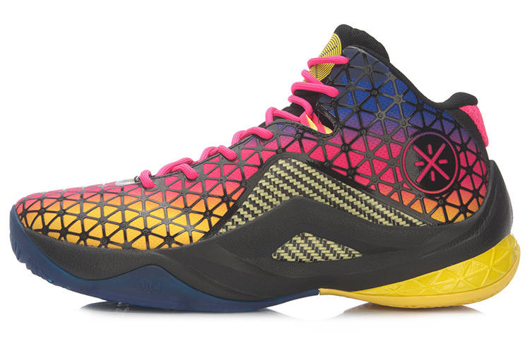 Li-Ning Li Ning All In Team 4 Basketball Shoes Men's Mid Top Black/Pink/Yellow