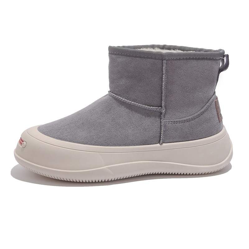 SLnU★3 Suede Thermal Height Increasing Slip Resistant Fleece Lined Comfortable Short Snow Boots Men's Gray