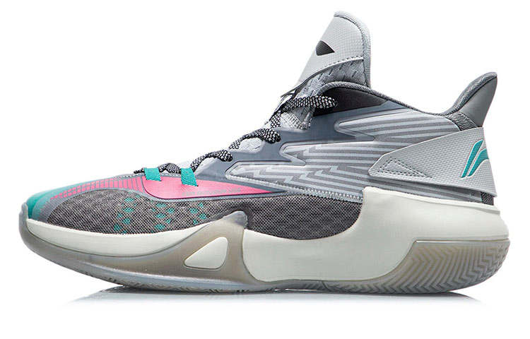 Li-Ning Li Ning Swift Wind Cushioning Slip Resistant Mid top Basketball Shoes Men's Shark Gray