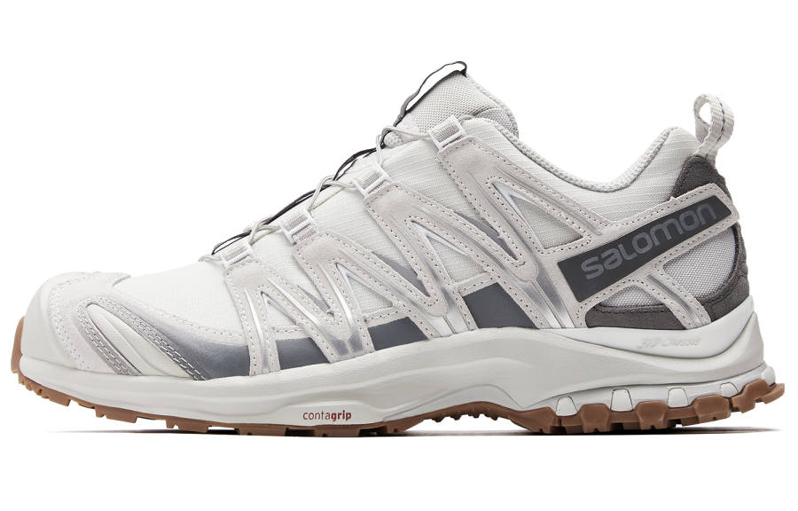 SALOMON XA PRO 3D Suede Mesh Low top Outdoor Shoes Unisex Gray White Feather Gray