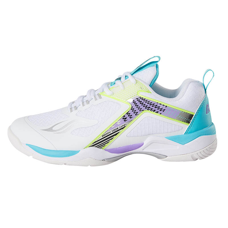 BONNY Cushioning Slip Resistant Abrasion Resistant Low top Badminton Shoes Unisex White