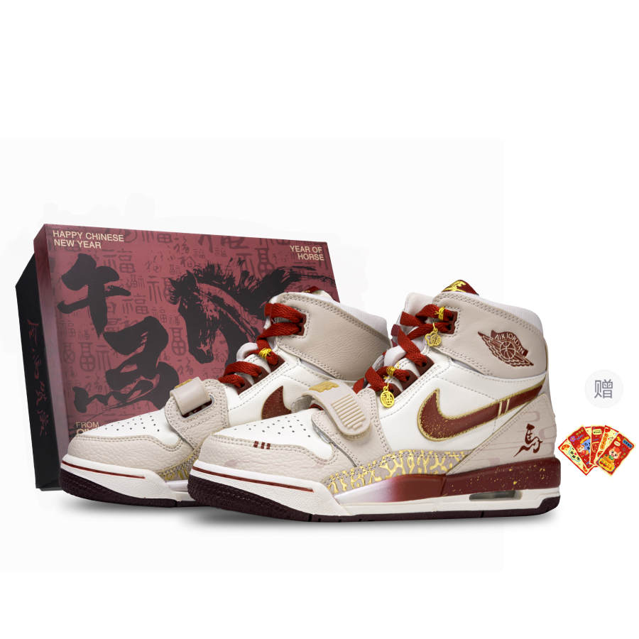 Jordan Jordan Air Jordan Legacy Ma Chi Jin Cheng, Box Leather High top Abrasion Resistant Basketball Shoes Women's