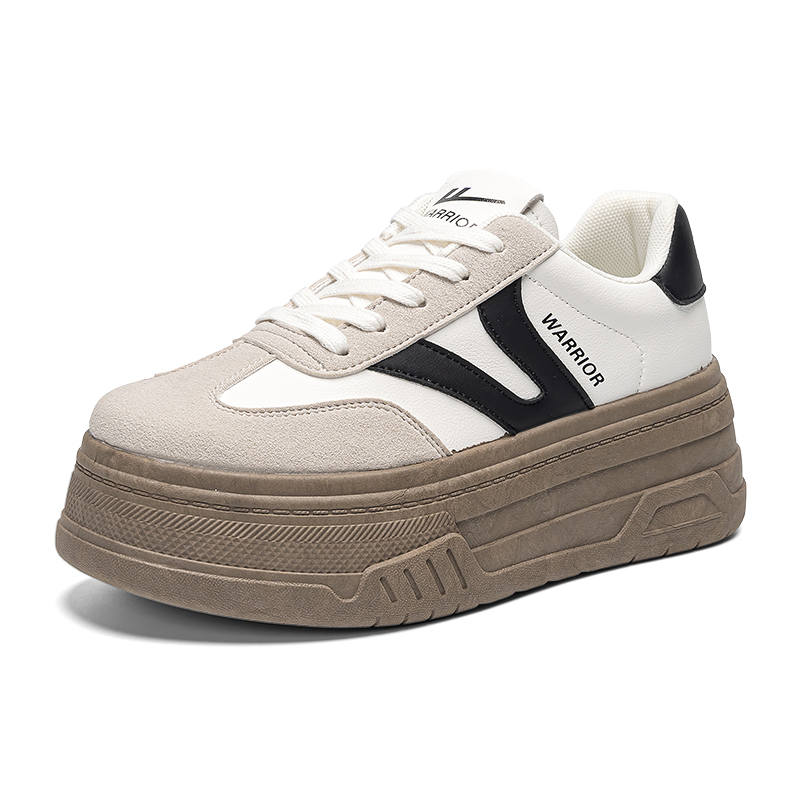 Warrior Coverage Height Increasing Abrasion Resistant Lightweight Low top Skateboard Shoes Women's Ecru