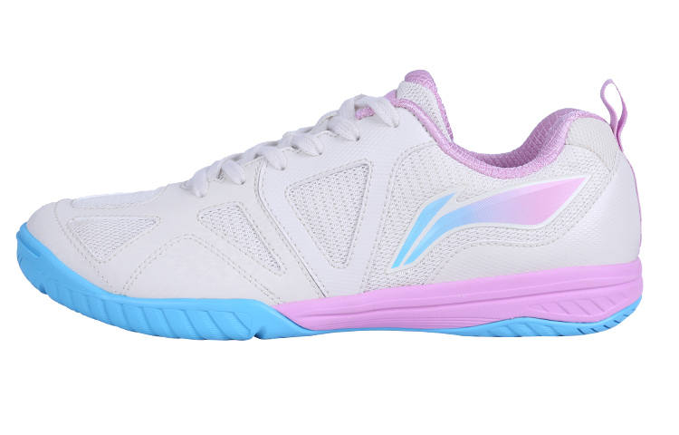 Li-Ning Li Ning Sports Cushioning Slip Resistant Abrasion Resistant Low top Table Tennis Shoes Unisex White Blue