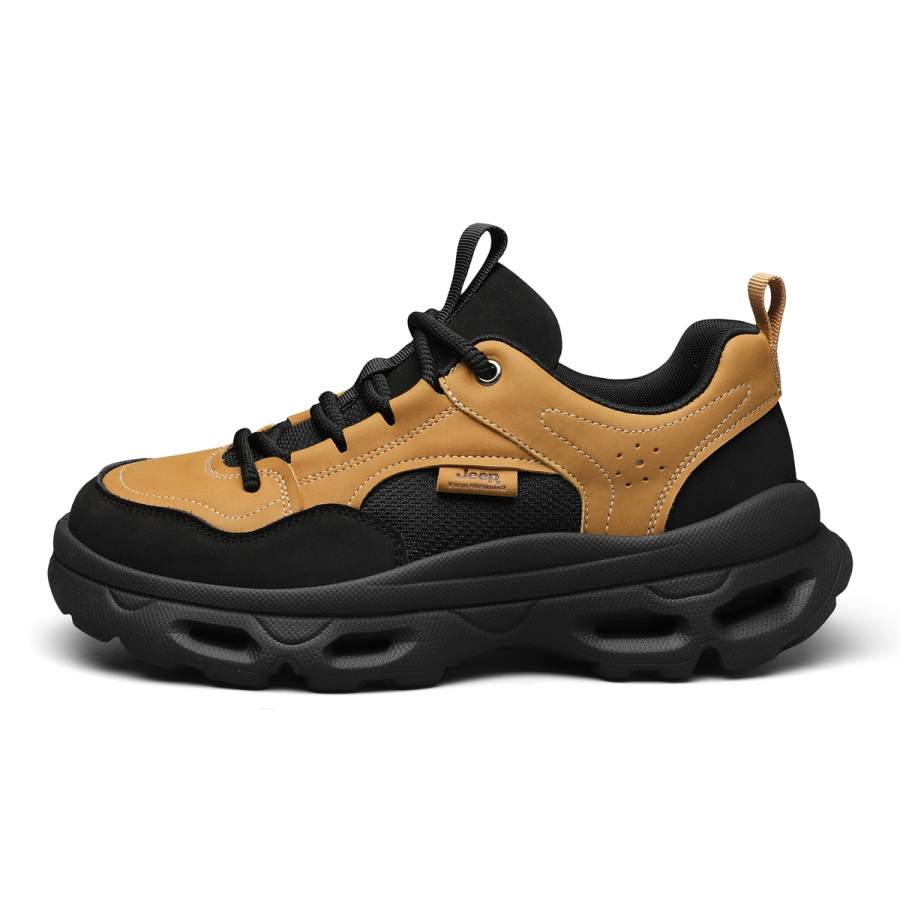 Jeep Cushioning Abrasion Resistant Height Increasing Low top Hiking Shoes Men's