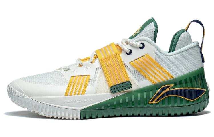 Li-Ning Li Ning Fury Comfortable Cushioning Slip Resistant Low top Basketball Shoes Men's White Yellow