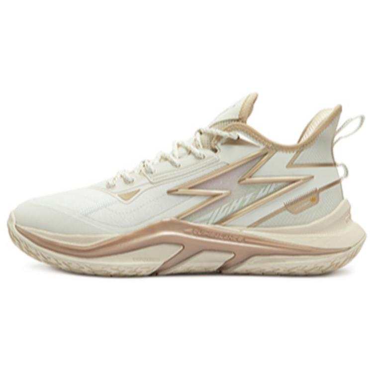 361° LIGHT UP Mesh Slip Resistant Abrasion Resistant Low top Basketball Shoes Men's White Gold
