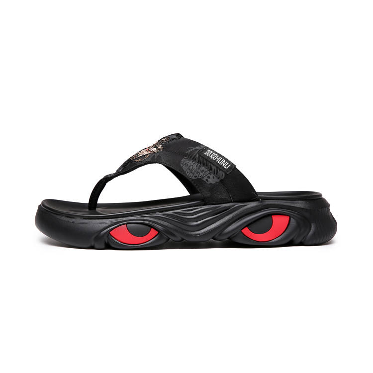 HUNU Odor Resistant Abrasion Resistant Odor Resistant, Abrasion Resistant Flip Flops Men's Black