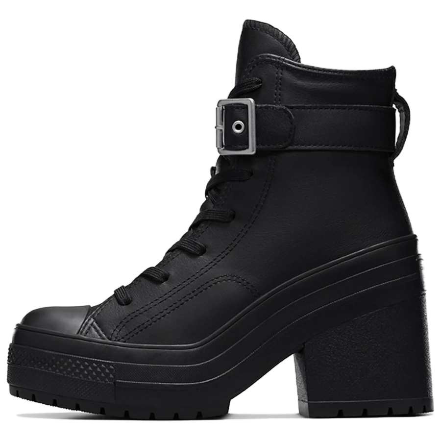 Converse Chuck 70 De Luxe Converse Heel Leather High 'Buckle - Triple Black' Women's