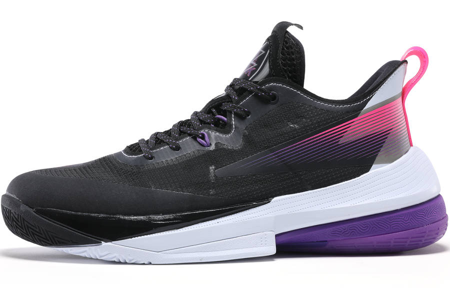 PEAK Taichi, Lightning 2021 Abrasion Resistant Breathable Low top Taichi Basketball Shoes Men's Black Purple