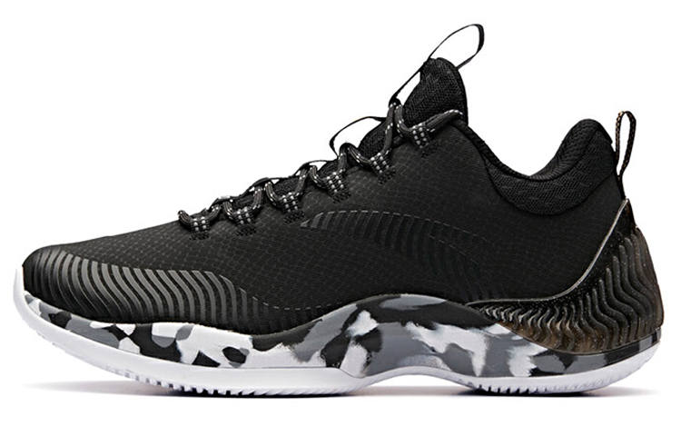 Anta The Dagger 2 Low top Basketball Shoes Men's Black White Gray