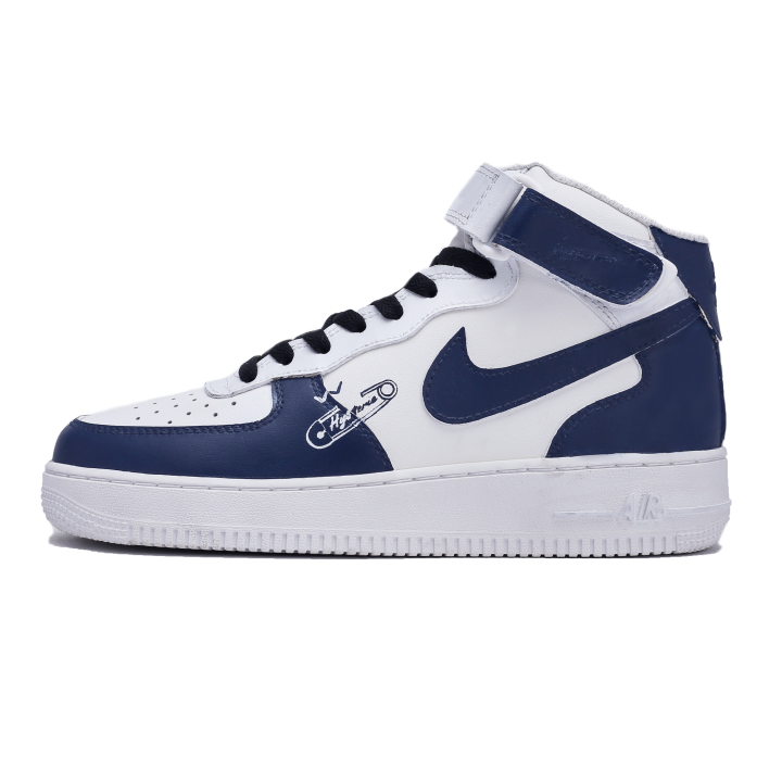 Nike Nike Air Force 1 High Bondi Blue Tone Cow Leather Thermal Abrasion Resistant Mid top Skateboard Shoes Men's Blue
