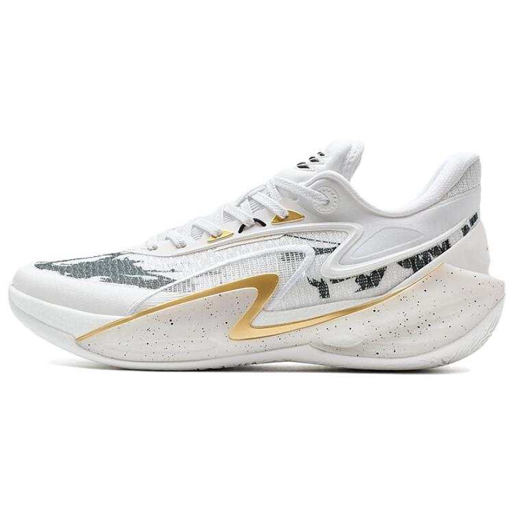 XTEP Cushioning Abrasion Resistant Lightweight Low top Basketball Shoes Men's White Black
