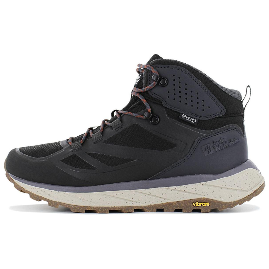 Jack Wolfskin Slip Resistant Abrasion Resistant High top Mountaineering & Hiking Shoes Men's Gray