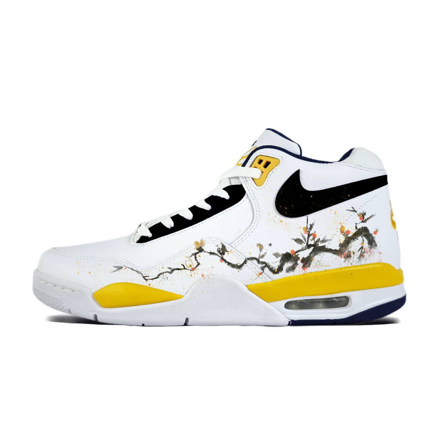 Nike Nike Flight Legacy Plum Blossom Announces Spring Abrasion Resistant Mid top Vintage Basketball Shoes Unisex