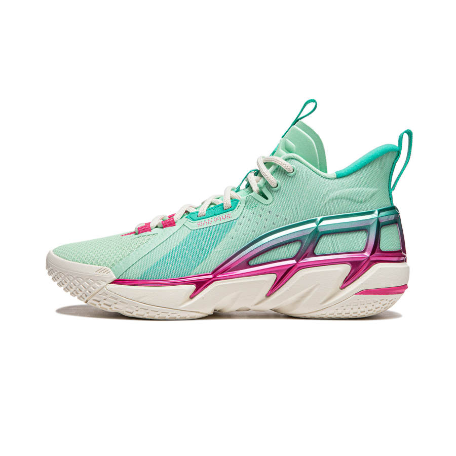 Li-Ning Li Ning Cushioning Abrasion Resistant Breathable Support Rebound Mid top Basketball Shoes Men's Green Purple
