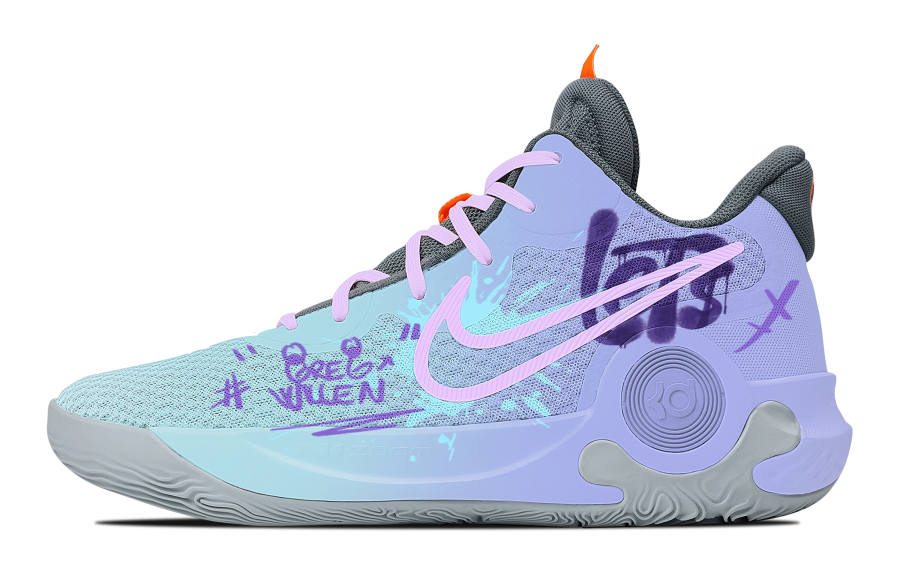 Nike Nike KD Trey 5 IX Trendy Fantasy Cushioning, Wear Resistant Mid top Basketball Shoes Unisex Blue Purple