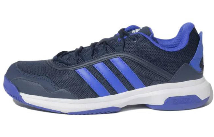 Adidas Adidas Fabric Comfortable Slip Resistant Abrasion Resistant Low top Tennis Shoes Men's Dark Blue
