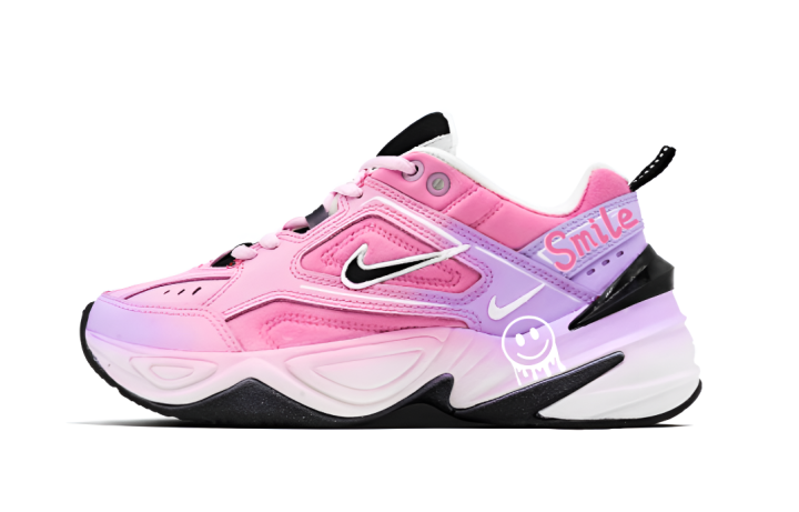 Nike Nike M2K Tekno Rose Dream Artificial Leather Abrasion Resistant Height Increasing Low top Chunky Sneakers Women's